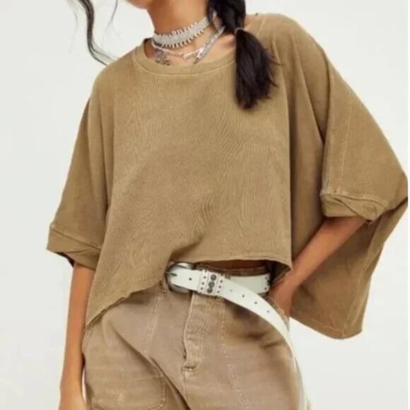 Free People Tops - Free People We The Free Oversized Crop Size S Lagenlook Boho